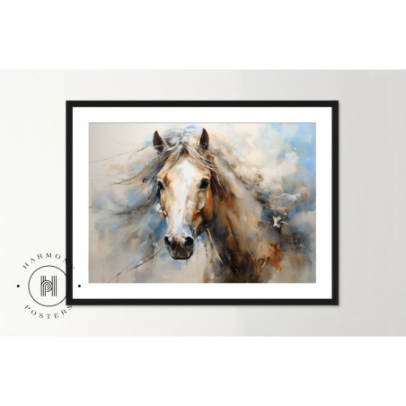 Pastelowy Wierzchowiec - Abstrakcyjny Plakat Konia w Pastelowych Kolorach