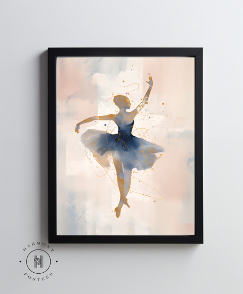 Tańcząca balerina w niebieskiej sukience