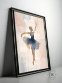 Tańcząca balerina w niebieskiej sukience